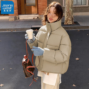 小个子外套棉衣棉袄 新款 KHV真维斯加厚棉服女短款 面包服夹棉冬季