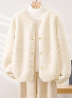 KWV真维斯摇粒绒外套女秋冬季2026新款爆款小香风保暖上衣小个子