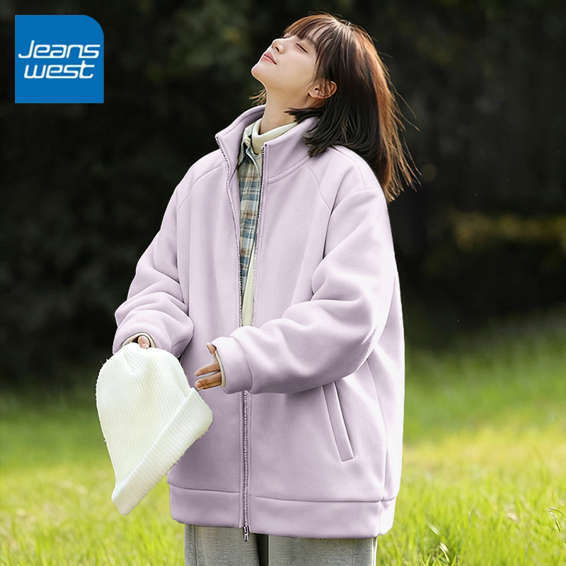 真维斯双面摇粒绒卫衣女