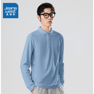 男士 新款 衣服轻商务百搭男装 长袖 V7真维斯男款 POLO衫 上衣2025春季