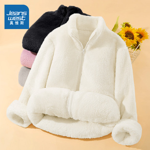 秋冬冲锋衣内胆加厚棉衣 爆款 KWV真维斯摇粒绒外套开衫 女2025新款