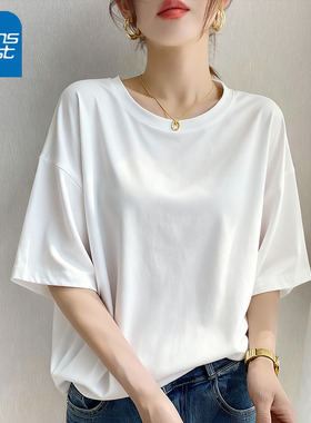 KV真维斯白色短袖T恤女2026新款夏季纯棉宽松显瘦遮肉百搭上衣服
