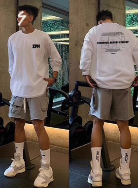 G2P真维斯男装2025冬季新款男士圆领重磅纯棉长袖T恤美式潮牌上衣