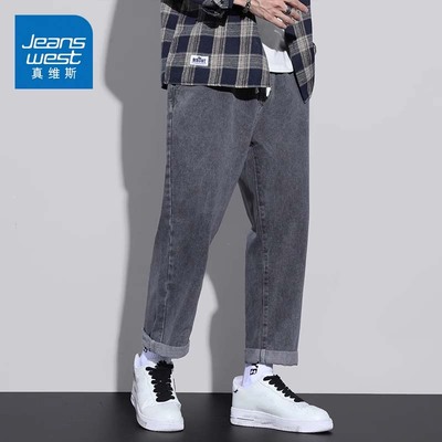 真维斯美式复古宽松牛仔裤