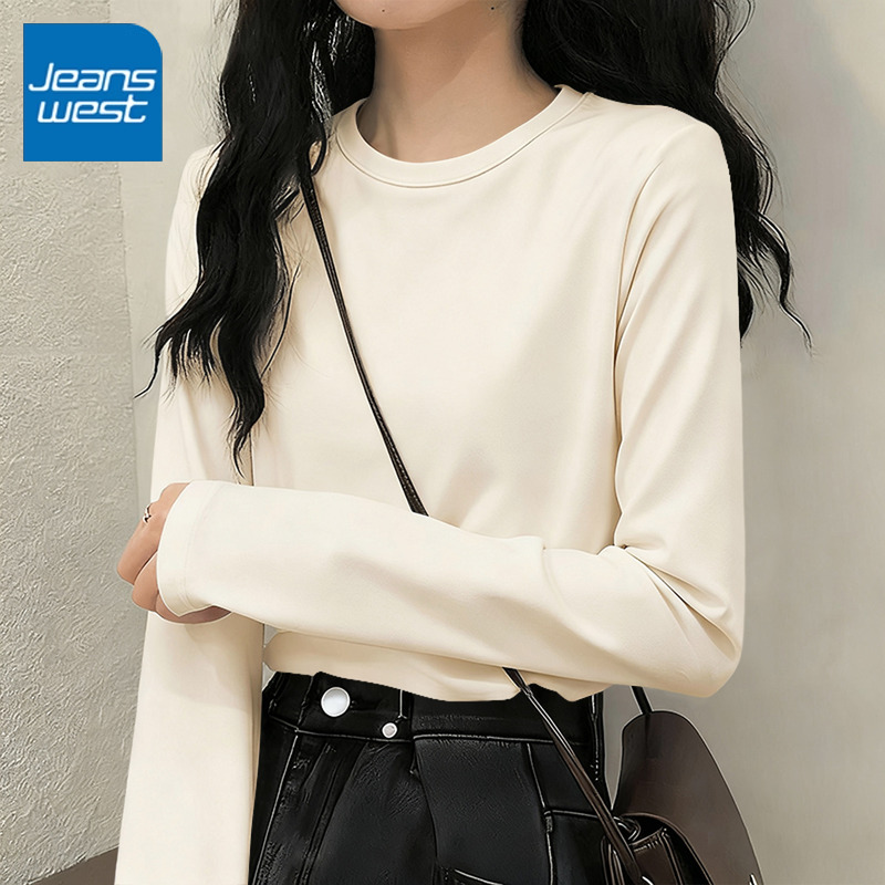 真维斯薄绒打底T恤女2025新款