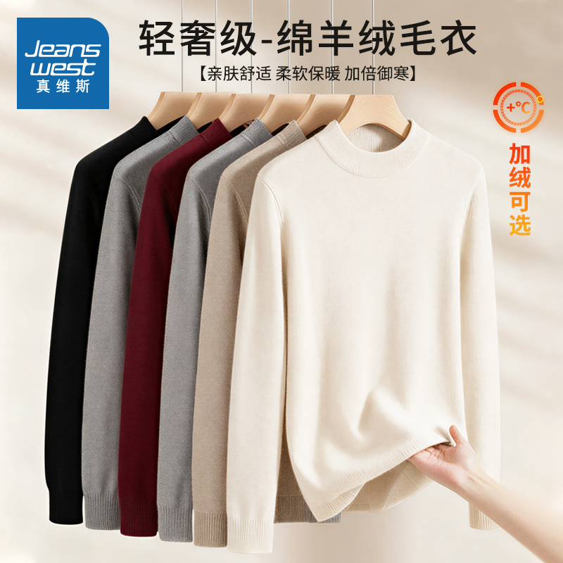 NN真维斯半高领毛衣男秋冬款羊毛