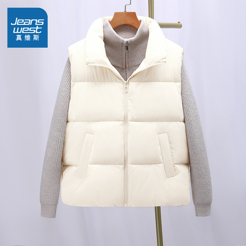 NOW真维斯棉马甲女款2025新款秋冬季加绒加厚外套保暖外穿背心