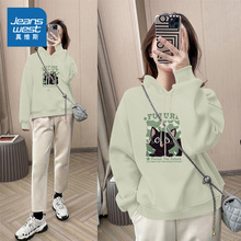 KMV真维斯连帽外套卫衣女秋2025新款爆款韩系薄款小个子开衫上衣