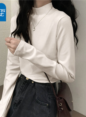 NOA真维斯半高领打底衫女2025年新款秋冬内搭保暖休闲小个子上衣