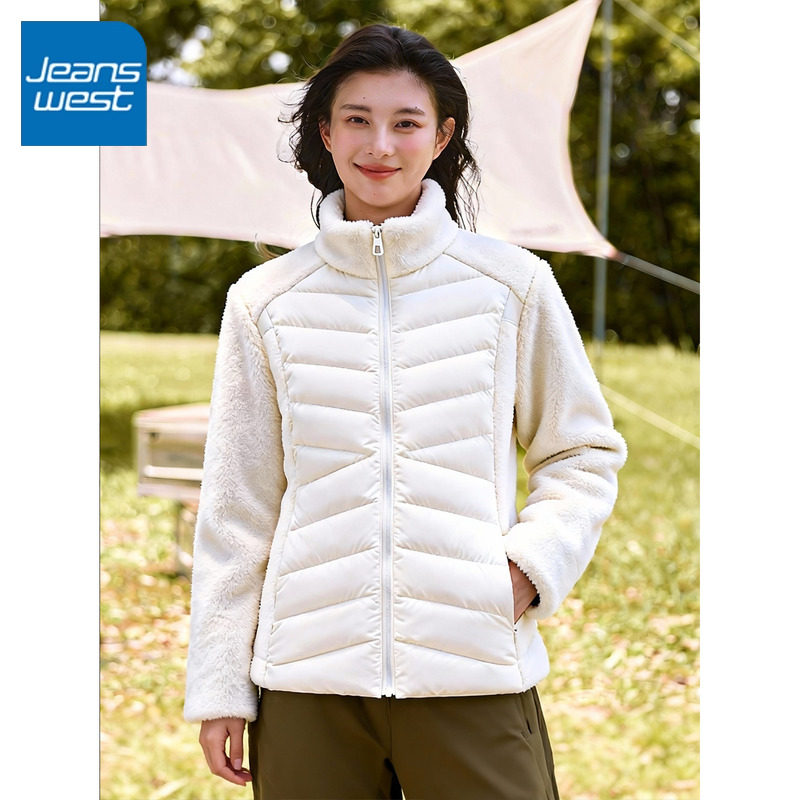 真维斯立领保暖外套女2025新款