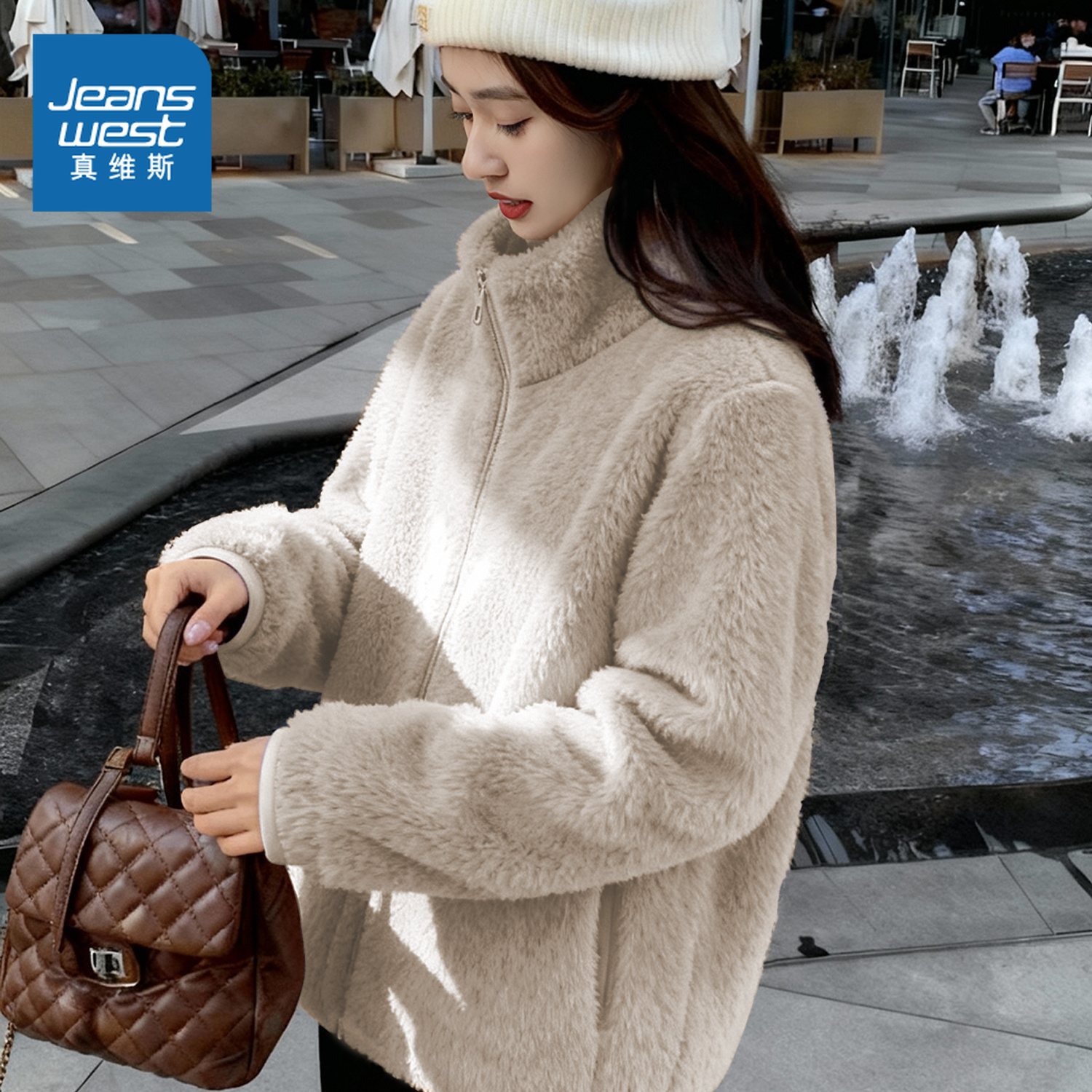 NOB真维斯摇粒绒外套女抓绒上衣