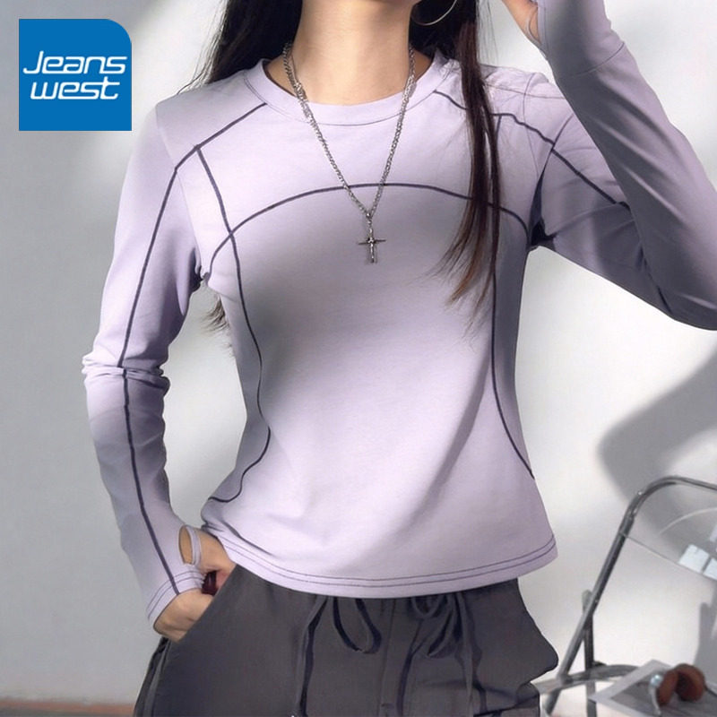 KV真维斯紫色运动速干衣女长袖t恤春秋百搭上衣户外健身登山t恤女,女装/女士精品,T恤,淘宝优惠券,粉丝福利购,淘宝优惠卷