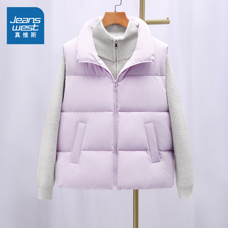 NOW真维斯棉马甲女款2025新款秋冬季小个子外穿开衫外套保暖背心