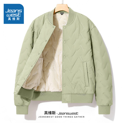 真维斯冬季棒球领棉服男加厚