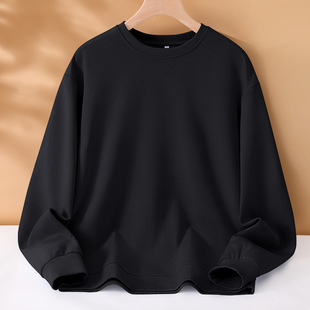 NOW真维斯黑色卫衣女2026新款 小个子休闲宽松圆领内搭上衣女 春季