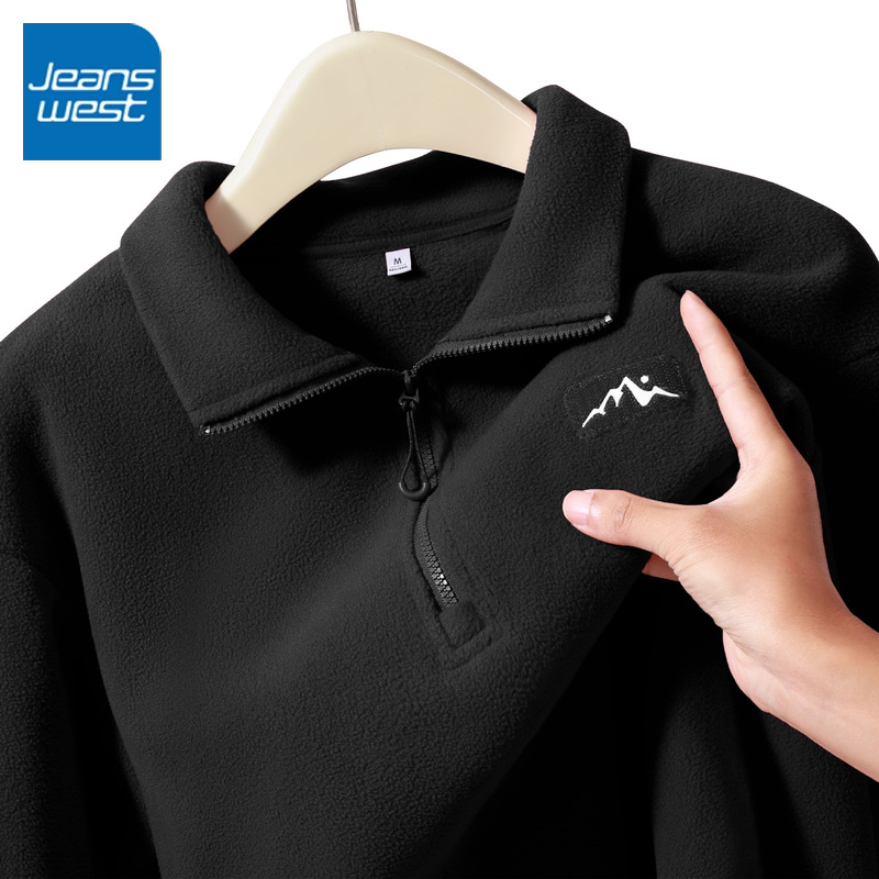 真维斯半拉摇粒绒卫衣女2025新款