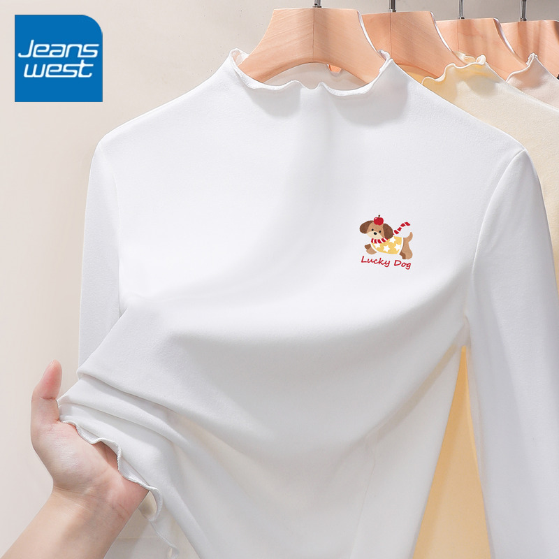 真维斯木耳边打底衫女2025新款