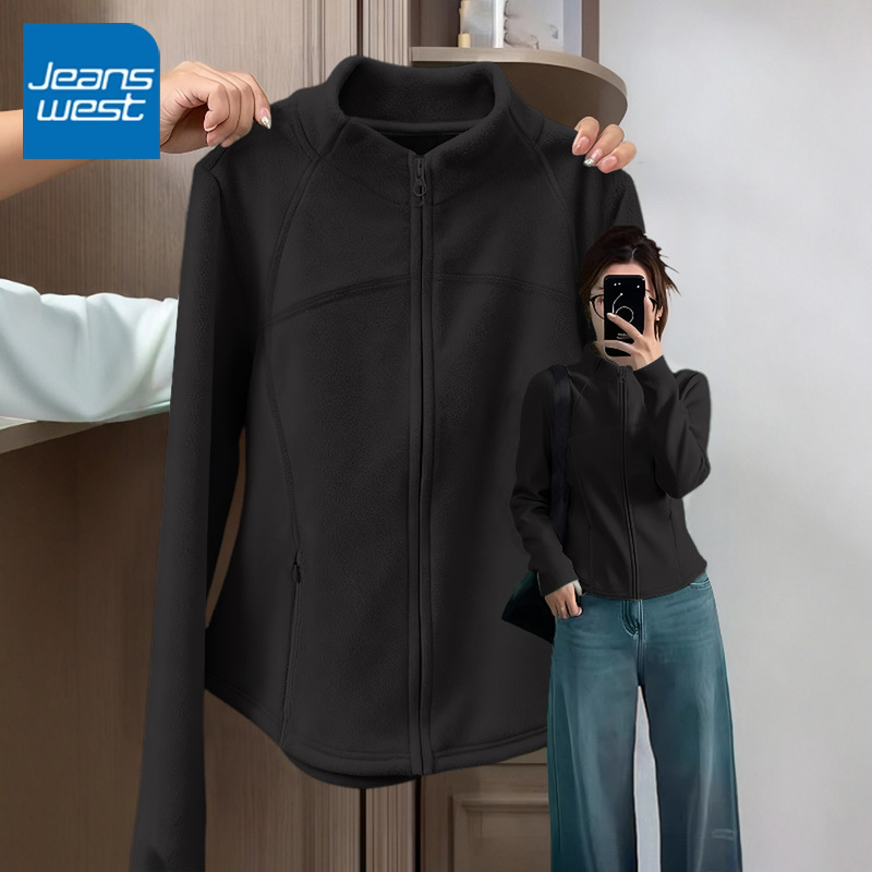 真维斯立领双面绒外套女2025新款