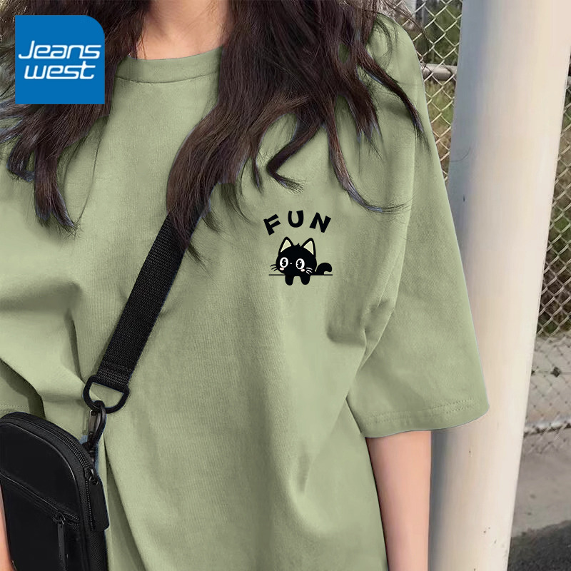 真维斯宽松短袖女上衣夏薄款