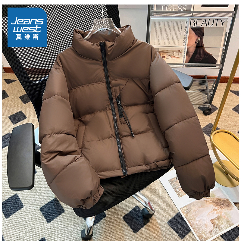 真维斯女装立领保暖棉服外套