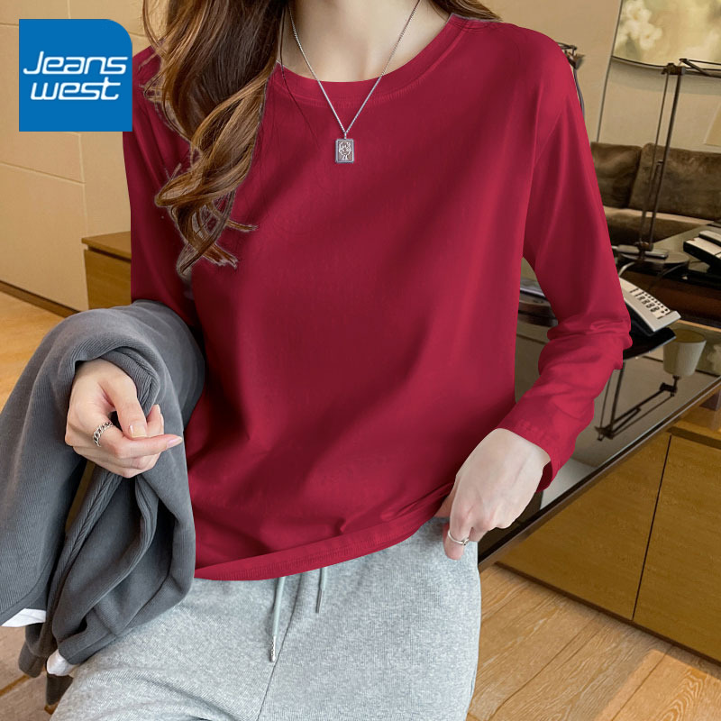 真维斯打底衫女纯棉宽松长袖