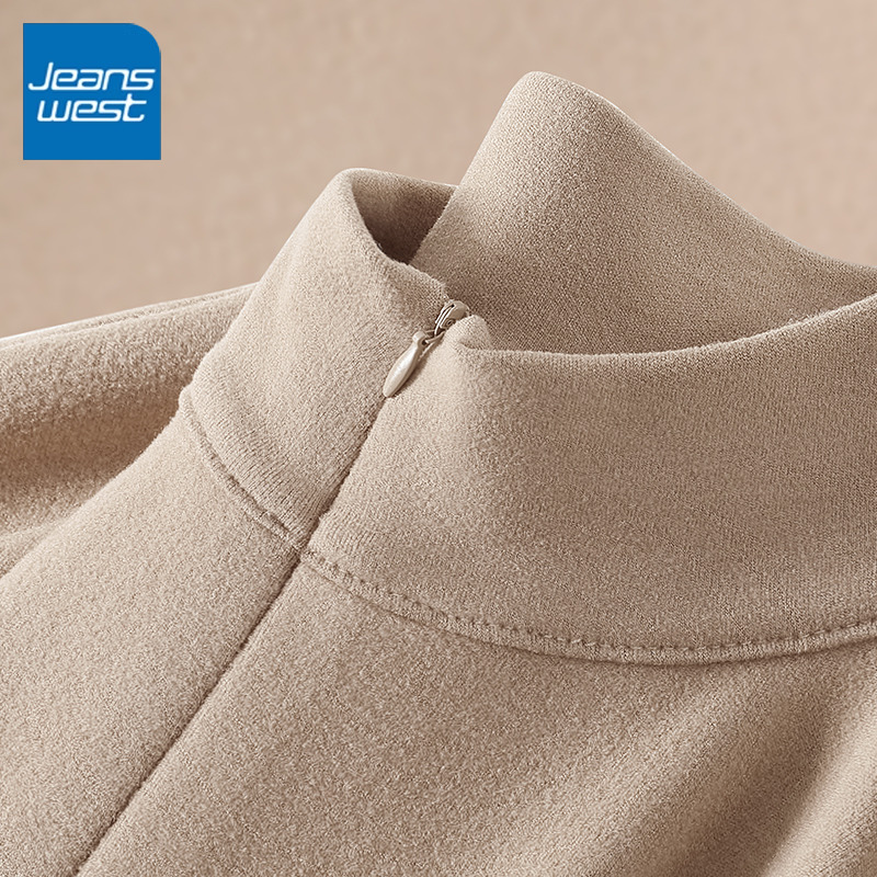 真维斯女开领德绒打底衫2024新款