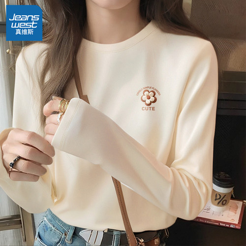 真维斯t恤高级感长袖上衣女士