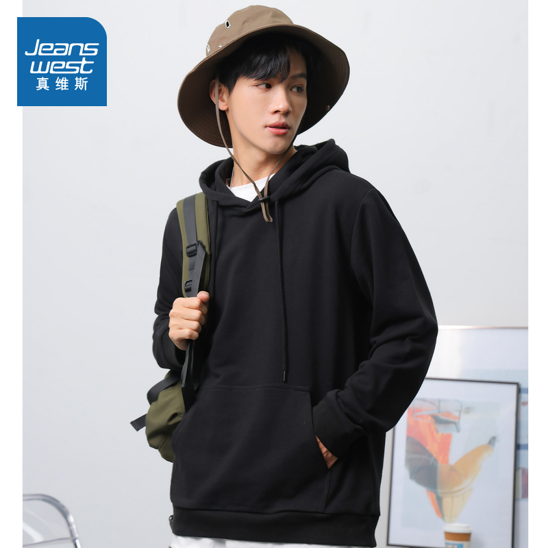 真维斯情侣装宽松连帽卫衣