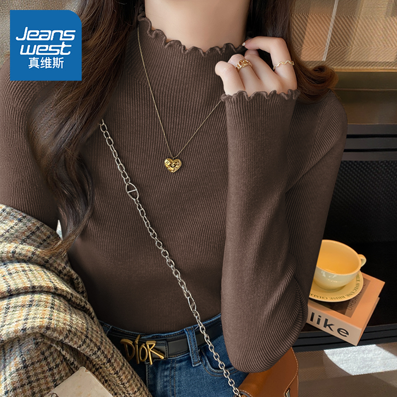 真维斯半高领针织衫女2025新款