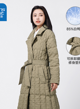 SN真维斯女装羽绒 2025春季新款 时尚百搭女款保暖长款羽绒服外套