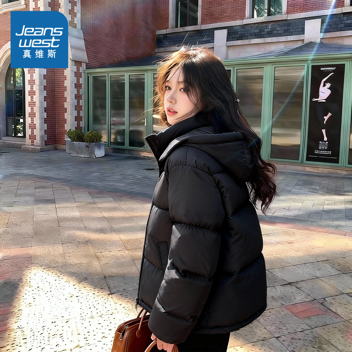 NOW真维斯黑色棉服棉袄女款2026新款冬小个子巨好看的冬装外套厚,女装/女士精品,棉衣/棉服,淘宝优惠券,粉丝福利购,淘宝优惠卷