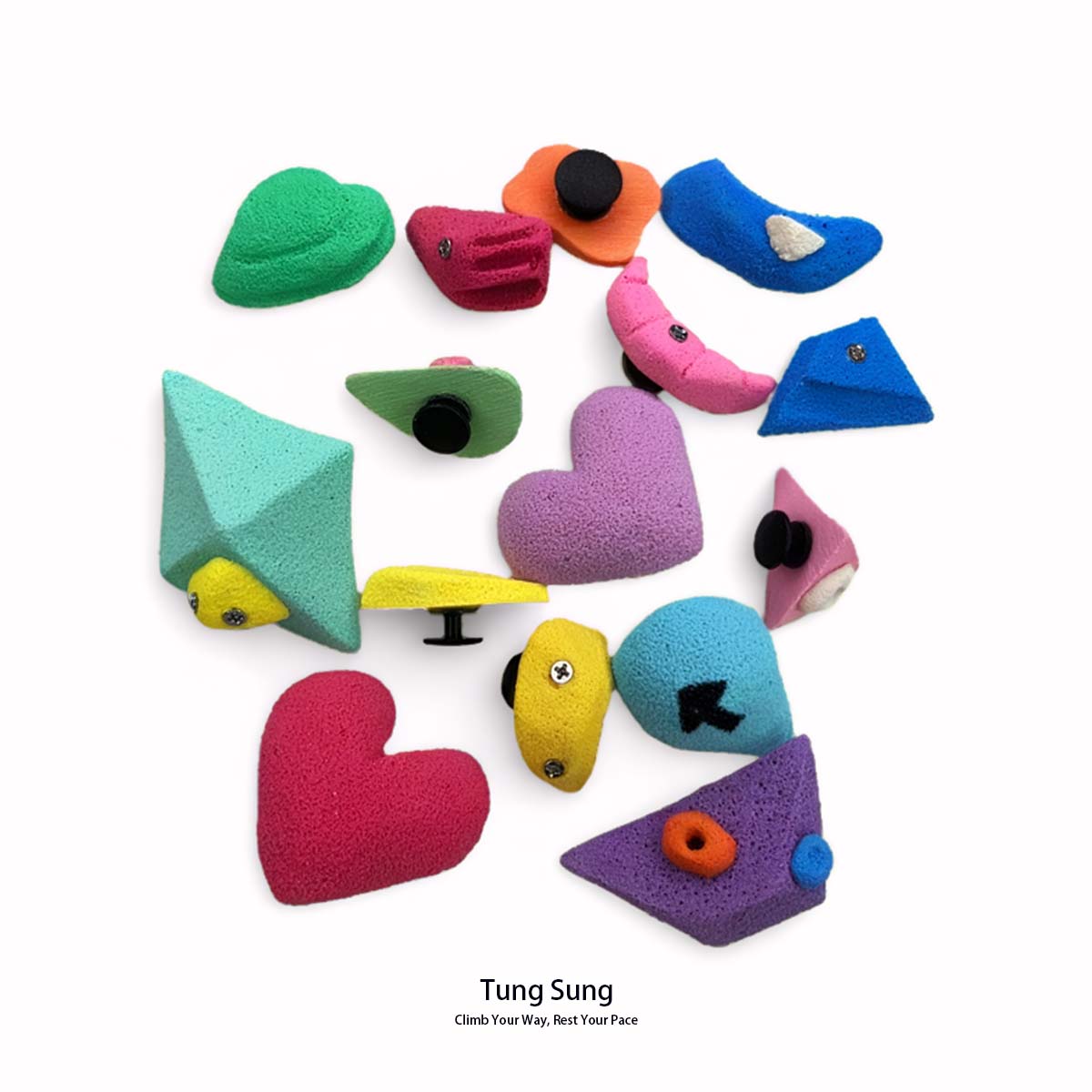 Tung Sung 攀岩鞋花 岩点抱石材质 手工饰品 攀岩人专属洞洞鞋扣