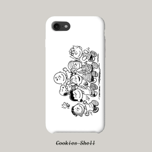 Cookies Shell史努比全家福 手机壳磨砂硬壳iPhoneX 67plus半全包