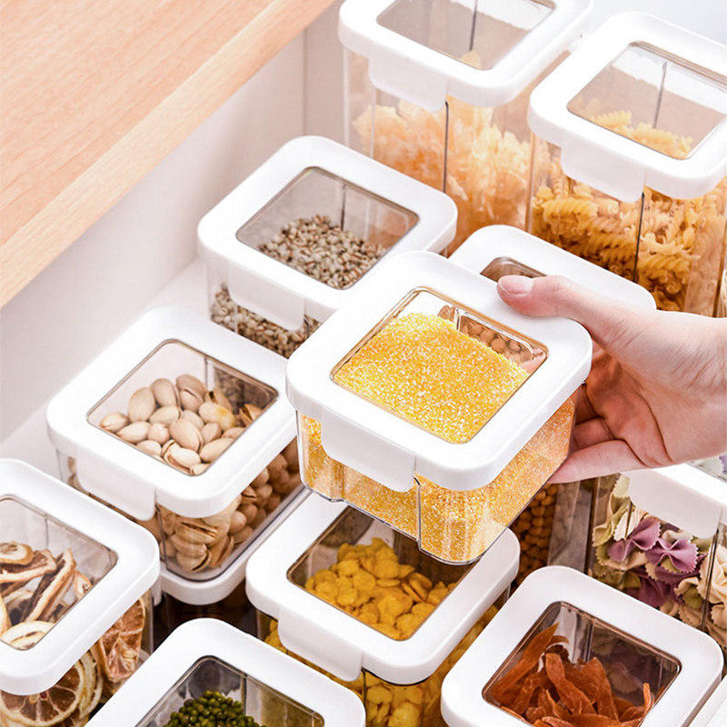 可视盖锁扣密封罐零食干货五谷杂粮食存储罐品级塑料收纳储物盒子