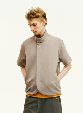 NONRADICAL（NR）「棉锦空气层」空气层短袖衬衫