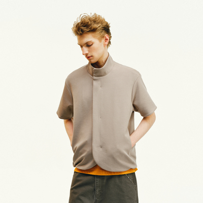 NONRADICAL（NR）「棉锦空气层」空气层短袖衬衫