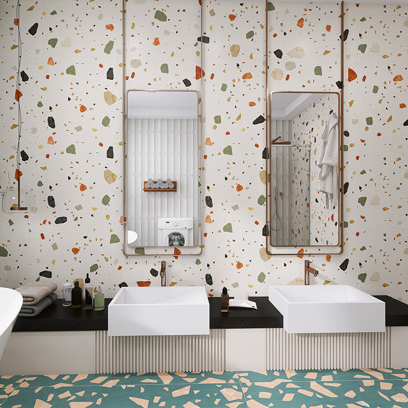 民宿餐厅阳台卫生间水磨石地砖