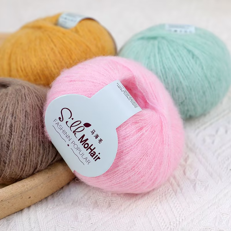 羊毛马海手工DIY编制机织棒针毛线帽子围巾线毛衣马海毛25克/团