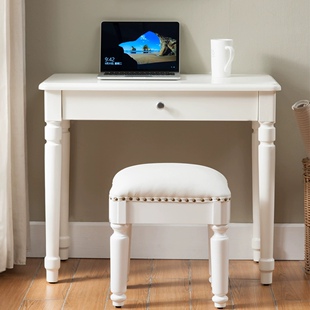 实木书桌写字台电脑桌飘窗写字桌白色桌子欧式简约现代卧室学习桌