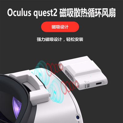 适配Oculus quest2 空气循环散热面罩 Q2 磁吸缓解雾化风扇配件