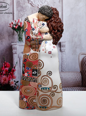 德国高宝Goebel进口陶瓷摆件欧式情侣结婚礼限量收藏艺术品Klimt