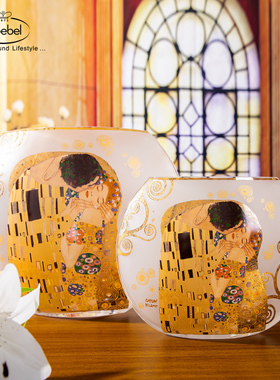 德国高宝Goebel进口玻璃花瓶客厅摆件结婚礼品手工高端Klimt吻