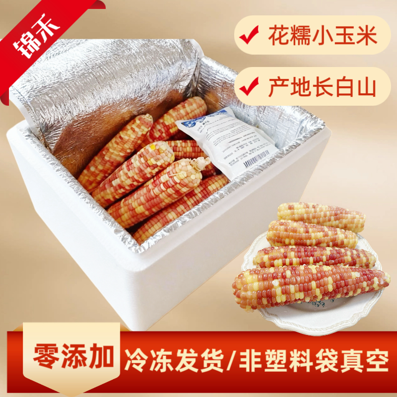 长白山速冻花糯小玉米零添加软糯花糯天紫玉米棒批发商用家用