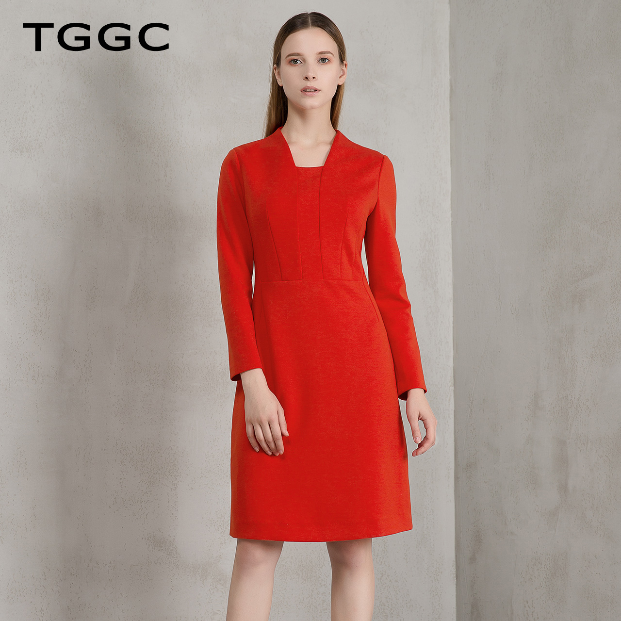TGGC 2017¶¬×°Ð¿î ͨÇÚ³¤Ð俪ñÃÅ®ÖÐȹ´¿É«¸ßÑüÐÞÉíÁ¬ÒÂȹF21676
