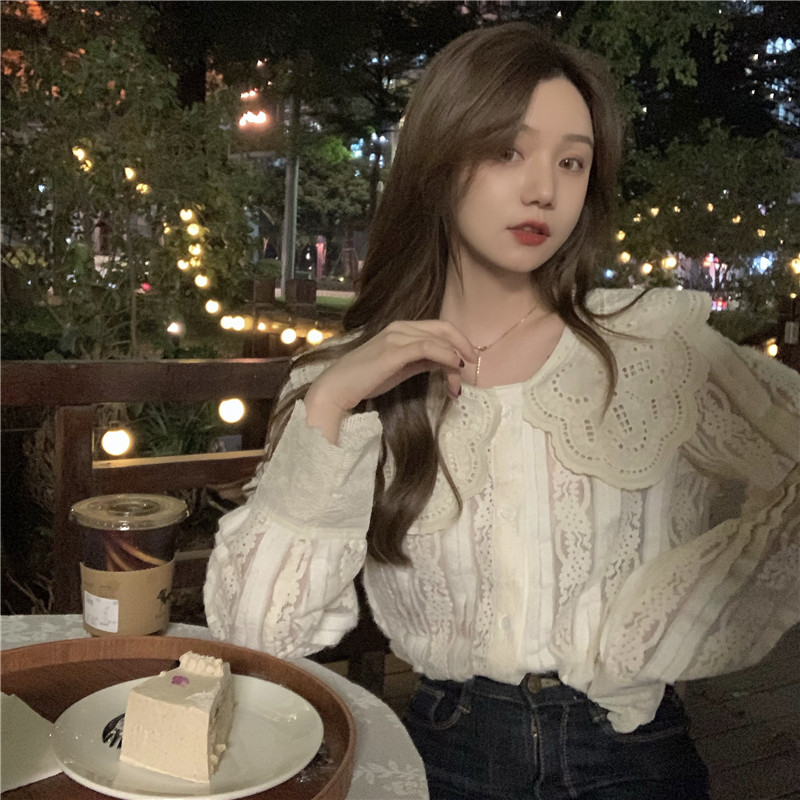 Real price chic Hanfeng design baby collar stitching top