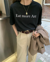 實拍實價chic韓風圓領字母印花短袖T