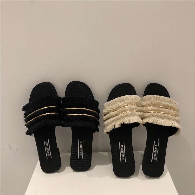 Real price metal tassel net red sandals