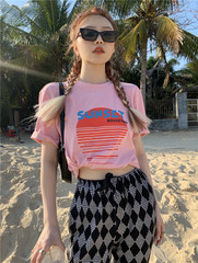 實拍實價韓版印花字母短袖T