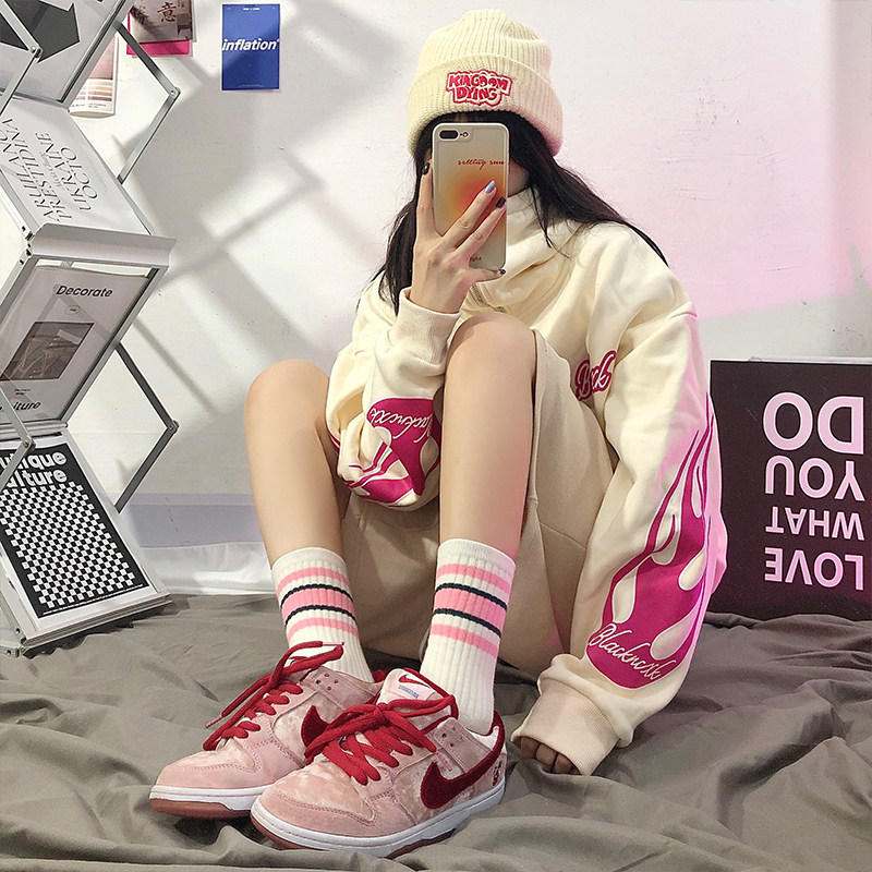 少女三杠条纹袜子男女百搭INS潮