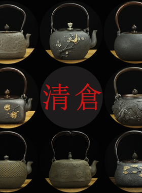 铸铁壶纯手工日本南部铁壶烧水泡茶壶新中式家居酒店软装茶室摆件